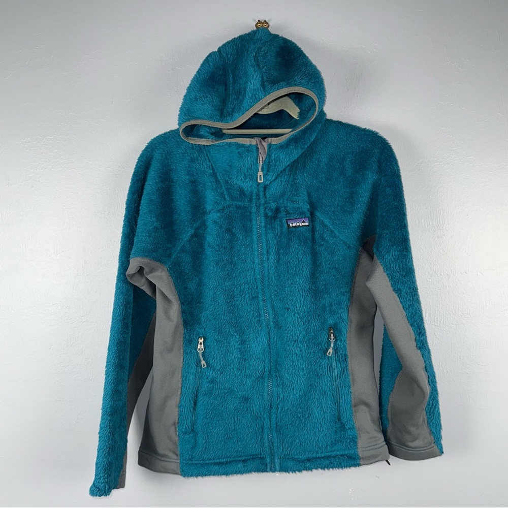 Patagonia‎ R3® Hi-Loft Hoody Women's Small Polartech Teal Blue and Gray *READ